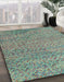 Machine Washable Abstract Medium Aqua Marine Green Rug in a Family Room, wshabs4477