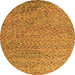 Round Abstract Orange Modern Rug, abs4477org