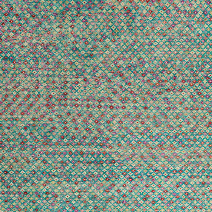 Machine Washable Abstract Medium Aqua Marine Green Rug, wshabs4477
