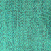 Square Machine Washable Abstract Turquoise Modern Area Rugs, wshabs4477turq