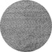 Round Abstract Gray Modern Rug, abs4477gry