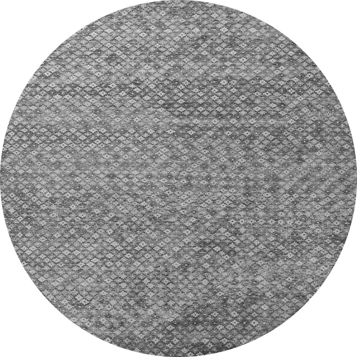 Round Machine Washable Abstract Gray Modern Rug, wshabs4477gry