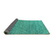 Sideview of Abstract Turquoise Modern Rug, abs4477turq