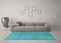 Machine Washable Abstract Light Blue Modern Rug, wshabs4477lblu