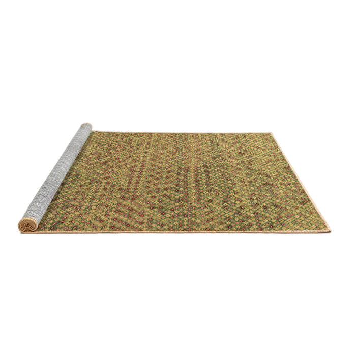 Sideview of Machine Washable Abstract Brown Modern Rug, wshabs4477brn
