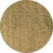 Round Abstract Brown Modern Rug, abs4477brn