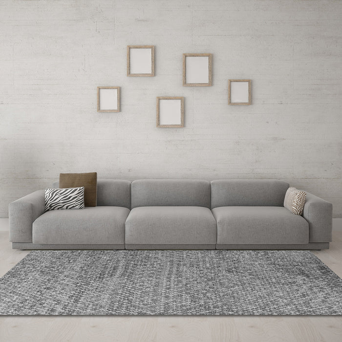 Machine Washable Abstract Gray Modern Rug in a Living Room,, wshabs4477gry