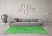 Machine Washable Abstract Emerald Green Modern Area Rugs in a Living Room,, wshabs4477emgrn