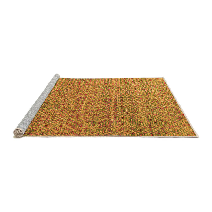 Sideview of Machine Washable Abstract Orange Modern Area Rugs, wshabs4477org