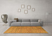 Machine Washable Abstract Orange Modern Area Rugs in a Living Room, wshabs4477org