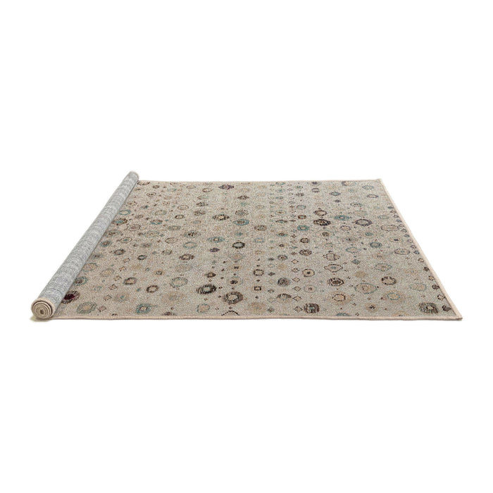 Sideview of Machine Washable Abstract Camel Brown Rug, wshabs4478