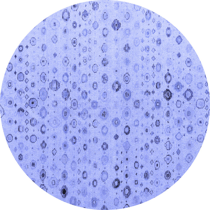 Round Machine Washable Solid Blue Modern Rug, wshabs4478blu