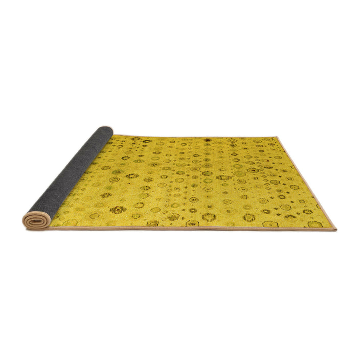 Sideview of Solid Yellow Modern Rug, abs4478yw