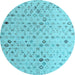 Round Solid Light Blue Modern Rug, abs4478lblu