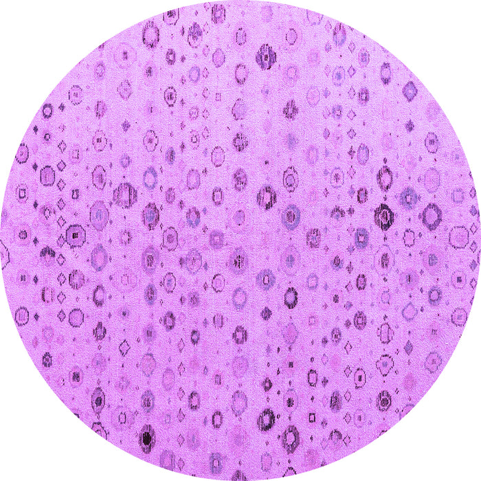 Round Solid Purple Modern Rug, abs4478pur