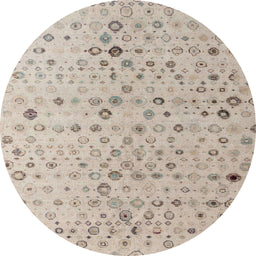 Round Abstract Camel Brown Solid Rug, abs4478