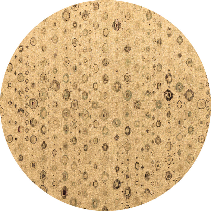 Round Machine Washable Solid Brown Modern Rug, wshabs4478brn