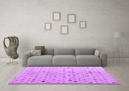 Machine Washable Solid Purple Modern Area Rugs in a Living Room, wshabs4478pur