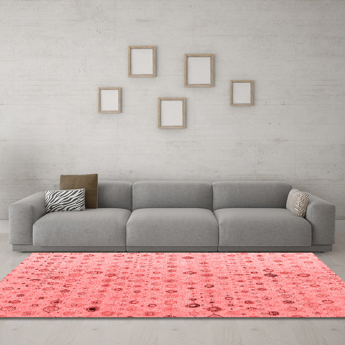 Modern Red Washable Rugs