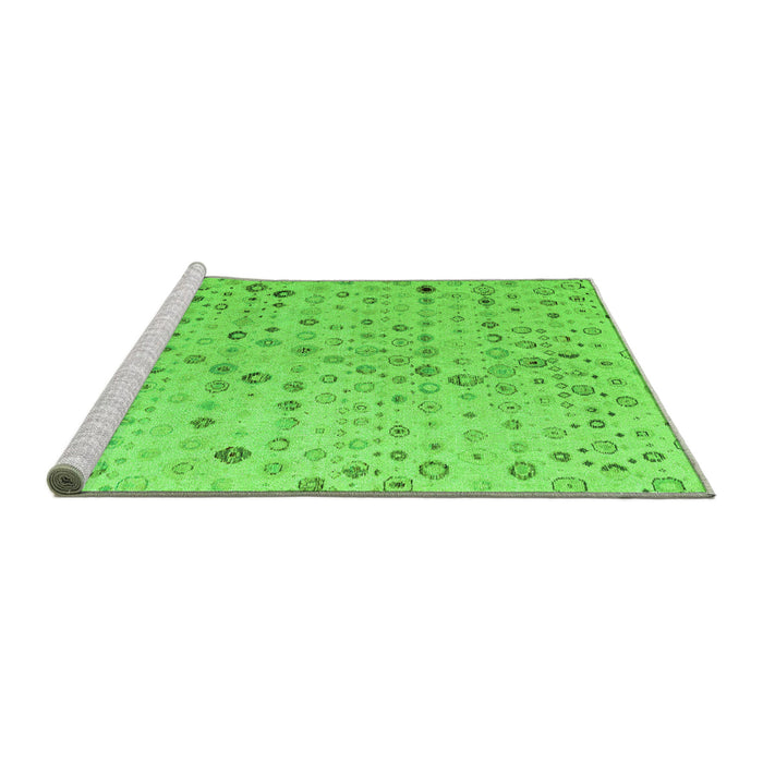Sideview of Machine Washable Solid Green Modern Area Rugs, wshabs4478grn