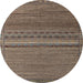 Round Machine Washable Abstract Dark Brown Rug, wshabs4479