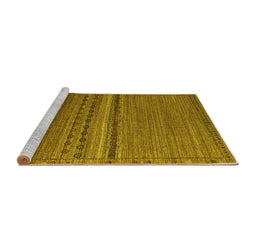Sideview of Machine Washable Abstract Yellow Modern Rug, wshabs4479yw