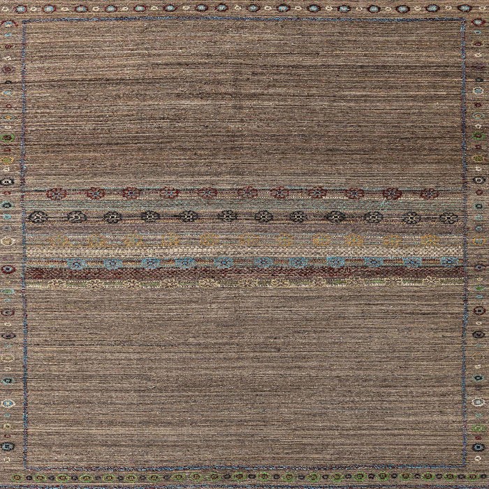 Square Machine Washable Abstract Dark Brown Rug, wshabs4479