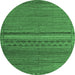 Round Abstract Emerald Green Modern Rug, abs4479emgrn