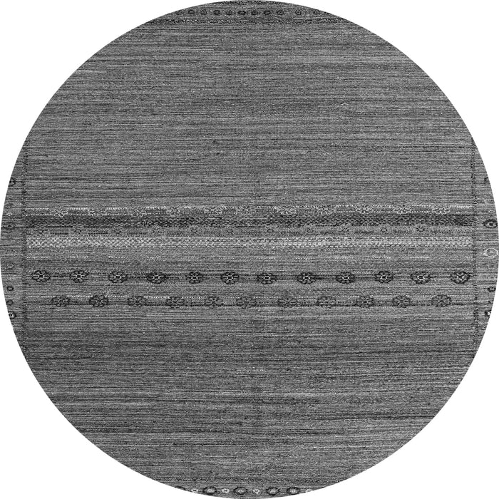 Round Machine Washable Abstract Gray Modern Rug, wshabs4479gry