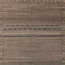 Square Abstract Dark Brown Modern Rug, abs4479