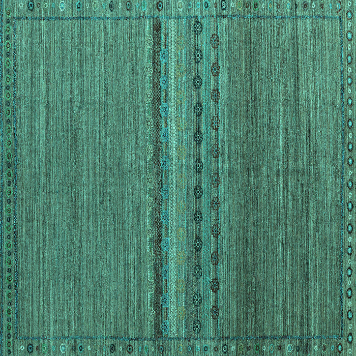 Square Abstract Turquoise Modern Rug, abs4479turq