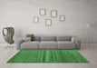 Machine Washable Abstract Emerald Green Modern Area Rugs in a Living Room,, wshabs4479emgrn