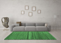 Machine Washable Abstract Emerald Green Modern Rug, wshabs4479emgrn