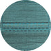 Round Machine Washable Abstract Light Blue Modern Rug, wshabs4479lblu