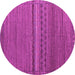 Round Abstract Pink Modern Rug, abs4479pnk