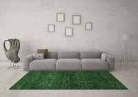 Machine Washable Abstract Emerald Green Modern Rug, wshabs447emgrn