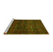 Sideview of Machine Washable Abstract Yellow Modern Rug, wshabs447yw