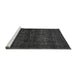 Sideview of Machine Washable Abstract Gray Modern Rug, wshabs447gry