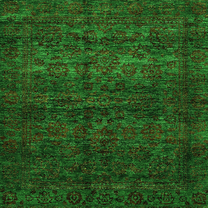 Square Machine Washable Abstract Green Modern Area Rugs, wshabs447grn