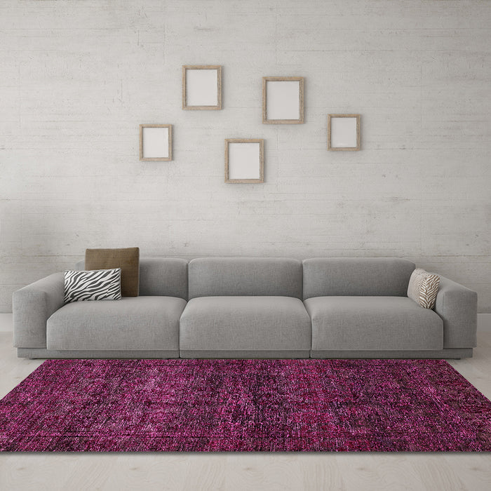Machine Washable Abstract Pink Modern Rug in a Living Room, wshabs447pnk