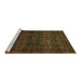 Sideview of Machine Washable Abstract Brown Modern Rug, wshabs447brn