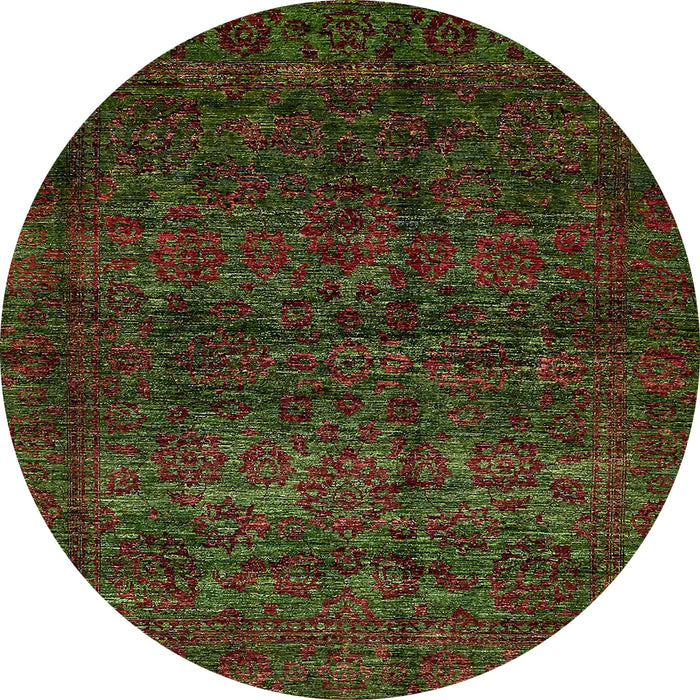 Round Machine Washable Abstract Night Red Rug, wshabs447