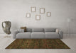 Machine Washable Abstract Brown Modern Rug in a Living Room,, wshabs447brn