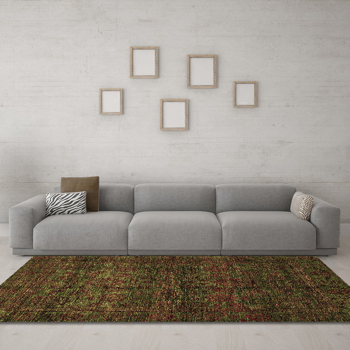 Machine Washable Abstract Brown Modern Rug in a Living Room,, wshabs447brn