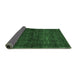 Sideview of Abstract Emerald Green Modern Rug, abs447emgrn