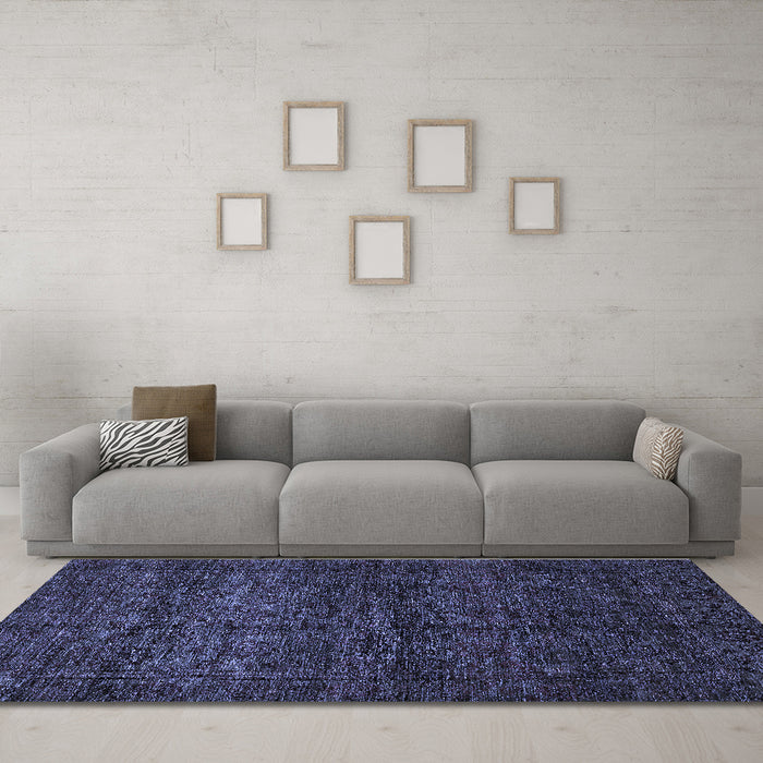 Machine Washable Abstract Blue Modern Rug in a Living Room, wshabs447blu
