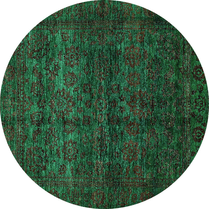 Round Machine Washable Abstract Turquoise Modern Area Rugs, wshabs447turq