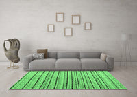 Machine Washable Abstract Emerald Green Modern Rug, wshabs4480emgrn