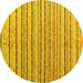 Round Abstract Yellow Modern Rug, abs4480yw