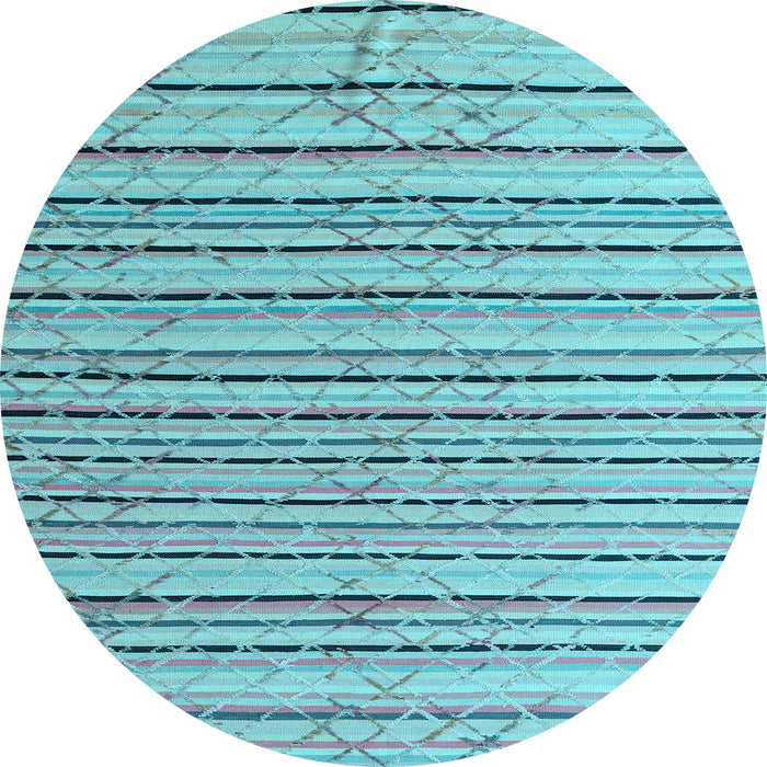 Round Abstract Light Blue Modern Rug, abs4480lblu